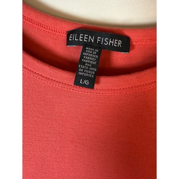 Eileen Fisher Coral Short Sleeve t-shirt Pullover Dress Size L - Picture 3 of 6